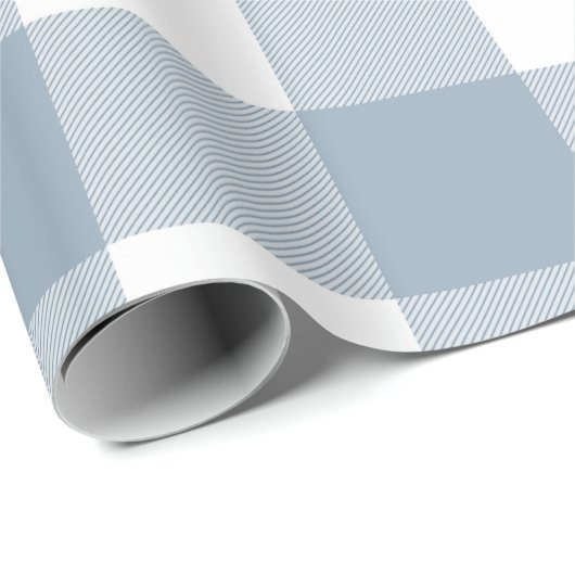 ファームハウス素朴ブルーグレーバッファロープレイドスクエア ラッピングペーパー (ロールコーナー)