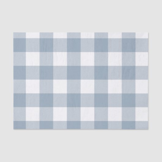 ファームハウス素朴ブルーグレーバッファロープレイドスクエア 薄葉紙 (正面)