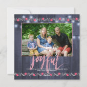 ファームハウス素朴ブルーバーンウッドクリスマス5写真 シーズンカード (裏面)