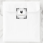 ファームハウス素朴プレイド白黒バッファローチェック スクエアシール (バッグ)