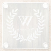 ファームハウス素朴ホワイトローレル&バーンウッド ガラスコースター (裏面)