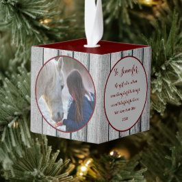 ファームハウス素朴ミニマリストホースペット2写真 キューブオーナメント