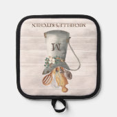 ファームハウス素朴モノグラムキッチン 鍋敷き (正面)