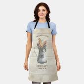ファームハウス素朴モノグラムフローラキッチンエプロン エプロン (着用した状態)