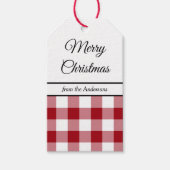 ファームハウス素朴レッドチェックメリークリスマス ギフトタグ (正面)