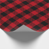 ファームハウス素朴レッドブラックバッファローチェックギフト ラッピングペーパー (角)