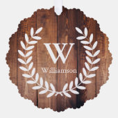 ファームハウス素朴ローレルズ&バーンウッドプリント写真 オーナメントカード (正面)