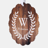 ファームハウス素朴ローレルズ&バーンウッドプリント写真 オーナメントカード (左)