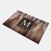 ファームハウス素朴小麦の茎バーンウッドモノグラム ドアマット (アングル)