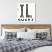 ファームハウス素朴州ジップコードイリノイ キャンバスプリント (インサイチュ (寝室))