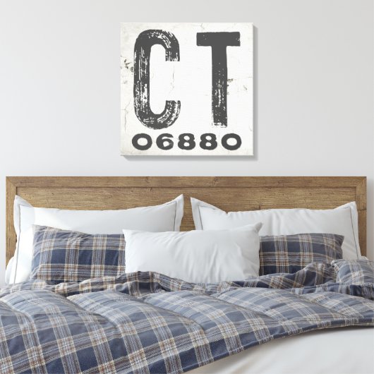 ファームハウス素朴州ジップコードコネチカット キャンバスプリント (インサイチュ (寝室))