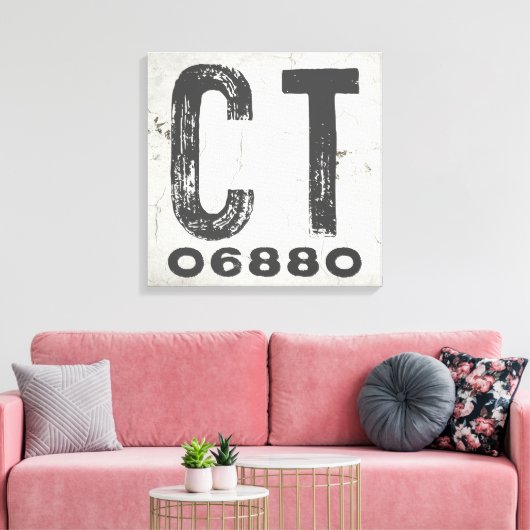 ファームハウス素朴州ジップコードコネチカット キャンバスプリント (インサイチュ (リビング))