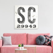 ファームハウス素朴州ジップコードサウスカロライナ キャンバスプリント (インサイチュ (リビング))