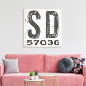 ファームハウス素朴州ジップコードサウスダコタ キャンバスプリント (インサイチュ (リビング))