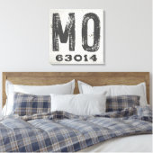 ファームハウス素朴州ジップコードミズーリ キャンバスプリント (インサイチュ (寝室))