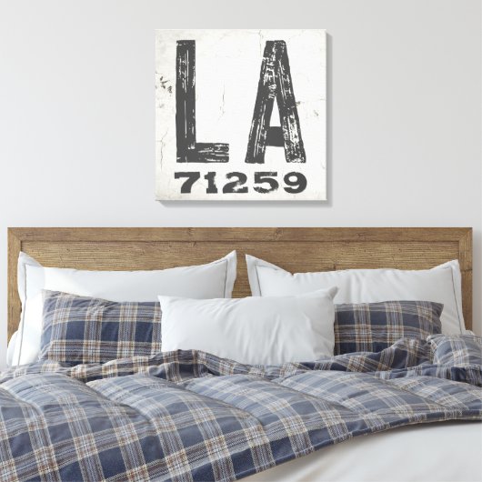 ファームハウス素朴州ジップコードルイジアナ キャンバスプリント (インサイチュ (寝室))