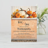 ファームハウス素朴感謝祭ディナーパーティー 招待状 (スタンド正面)