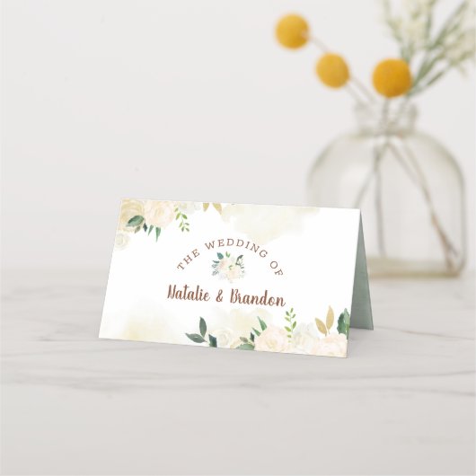 ファームハウス素朴新予約結婚席 プレイスカード (裏面)