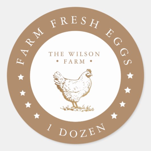 ファームハウス金ゴールドスターエッグカートンステッカー ラウンドシール (正面)