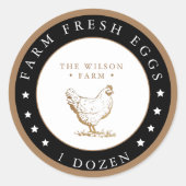 ファームハウス金ゴールドスターズエッグカートンステッカー ラウンドシール (正面)