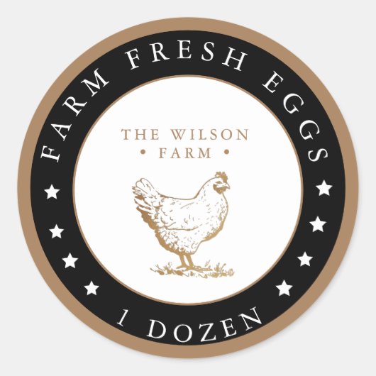 ファームハウス金ゴールドスターズエッグカートンステッカー ラウンドシール (正面)
