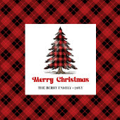 ファームハウス風クリスマスのチェック柄 名前入り枕 クッション