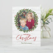 ファームハウス風クリスマスリース シーズンカード (スタンド正面)