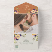 ファームハウス オレンジ フラワー ウェディング オールインワン招待状 (外側)