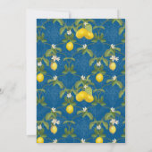 ファームハウス ガーデン レモン ボーホー シトラス ネイビーとホワイト 招待状 (裏面)