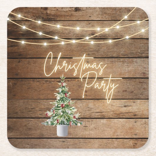 ファームハウス クリスマスパーティー スクエアペーパーコースター (正面)