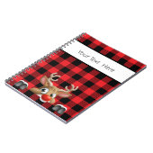 ファームハウス クリスマス 赤 黒 ブッファロー チェック プライド ノートブック (左側)