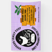 ファームハウス チキン ファーム ウッド パターン パープル オーガニック 横断幕 (縦)