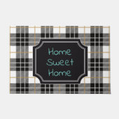 ファームハウス、バッファローチェック、格子状ファームハウス ドアマット (正面)