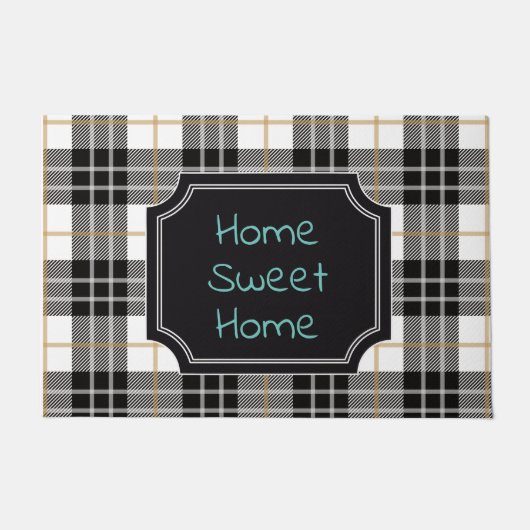 ファームハウス、バッファローチェック、格子状ファームハウス ドアマット (正面)