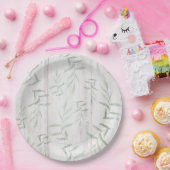 ファームハウス ボタニカル ホワイト ウッド ラスティック リーフ ペーパープレート (パーティー)