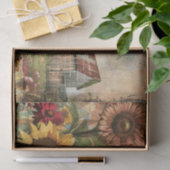 ファームハウス ヴィンテージ ラスティック ヒマワリ デコパージュ 薄葉紙 (ギフト)