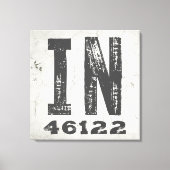 ファームハウス 田舎風 州 Zip Code インディアナ キャンバスプリント (正面)