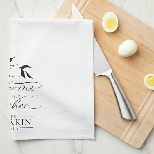 ファームハエレガントウススタイルファミリー名パーソナライズされた キッチンタオル (四つ折り)