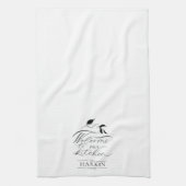ファームハエレガントウススタイルファミリー名パーソナライズされた キッチンタオル (縦)