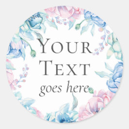 ファームハエレガントウス水彩フローラ牡丹の花 ラウンドシール