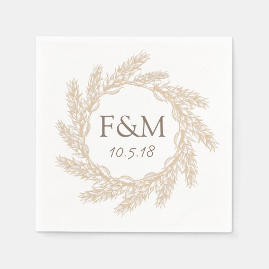 ファームハエレガントウス素朴小麦リース スタンダードカクテルナプキン (正面)
