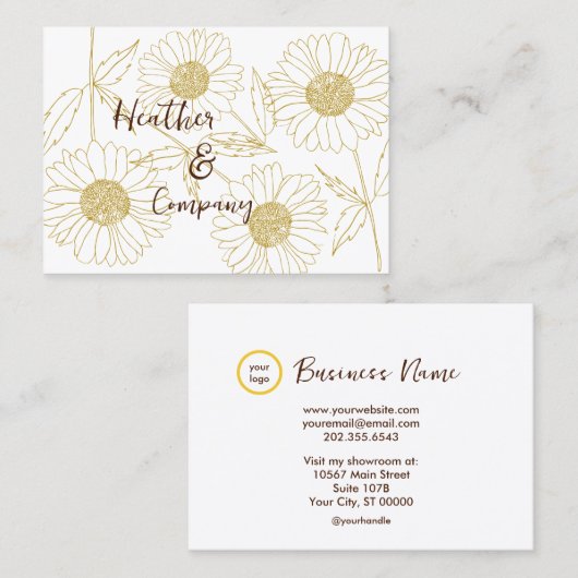 ファームハパーソナライズされたウスサンデイジー 名刺 (正面/裏面)