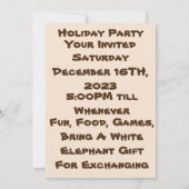 ファームハパーソナライズされたウスハイランドカウホリデーカウズ 招待状 (裏面)