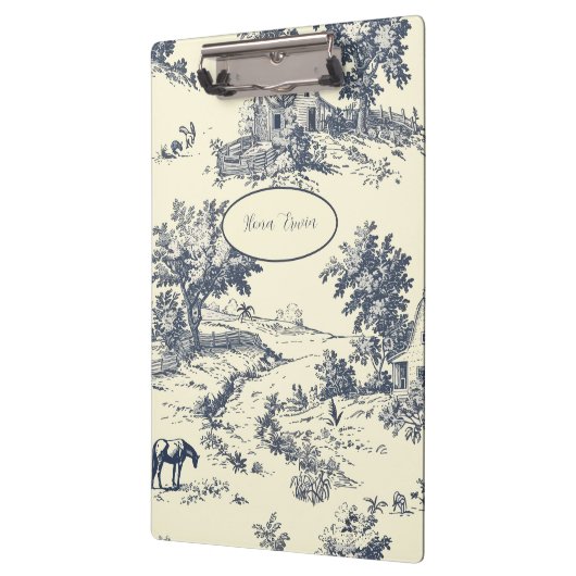 ファームハパーソナライズされたウスフランスのブルートイレデジュイ クリップボード (左)