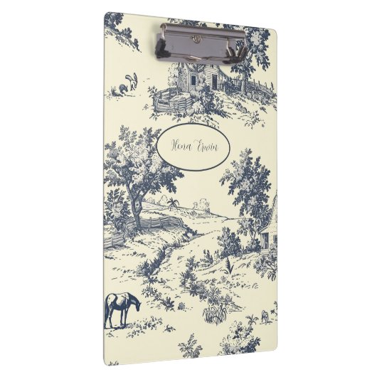 ファームハパーソナライズされたウスフランスのブルートイレデジュイ クリップボード (右)