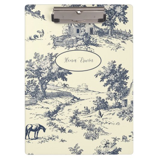 ファームハパーソナライズされたウスフランスのブルートイレデジュイ クリップボード (正面)