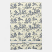 ファームハパーソナライズされたウスフランスのブルー「トイルドゥジュイ」 キッチンタオル (縦)