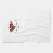 ファームハパーソナライズされたウスホリデーレッドヴィンテージトラック キッチンタオル (横)