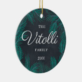 ファームハパーソナライズされたウス素朴ファミリーネームカスタム セラミックオーナメント (右)