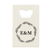 ファームハパーソナライズされたウス結婚式の引き出物 クレジットカード栓抜き (正面)